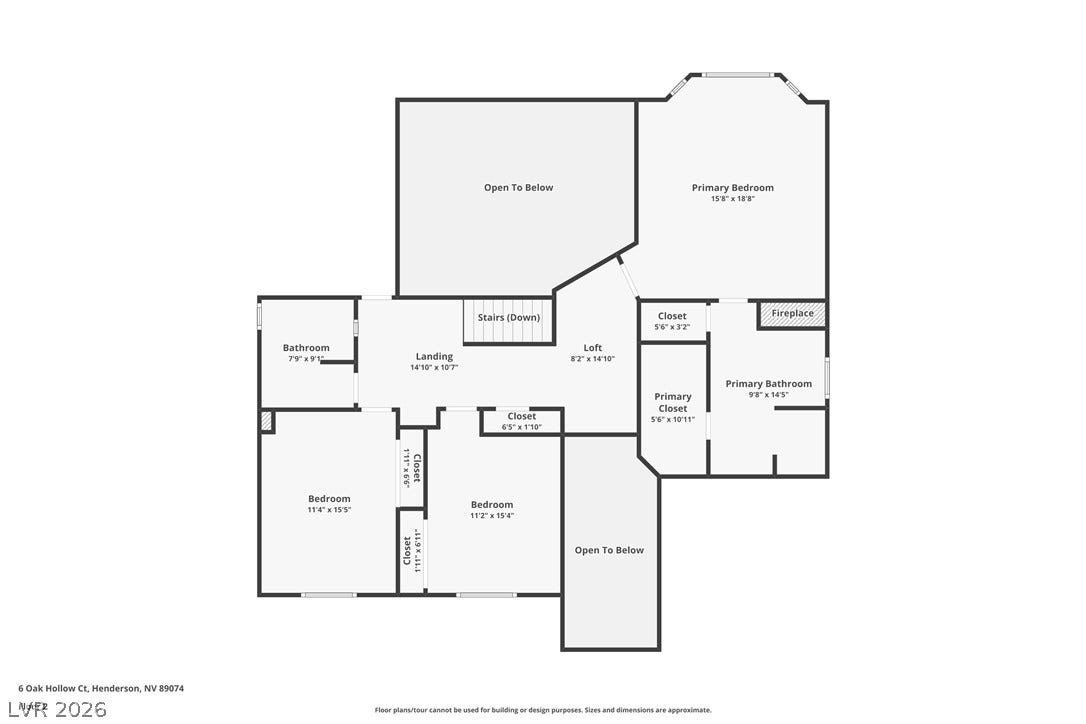 An interactive digital schematic illustrates the spacious upper level layout and room dimensions.