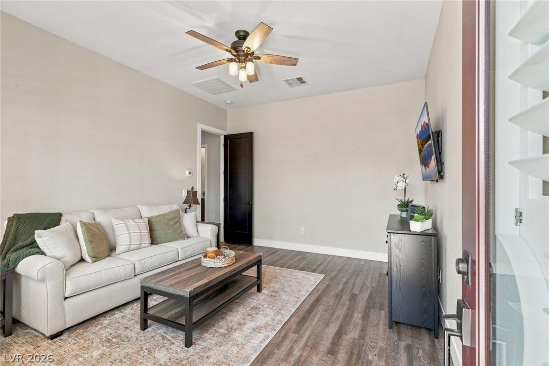 Secondary SUITE features Bedroom AND Separate living room.  Has a private en-suite and private entrance.