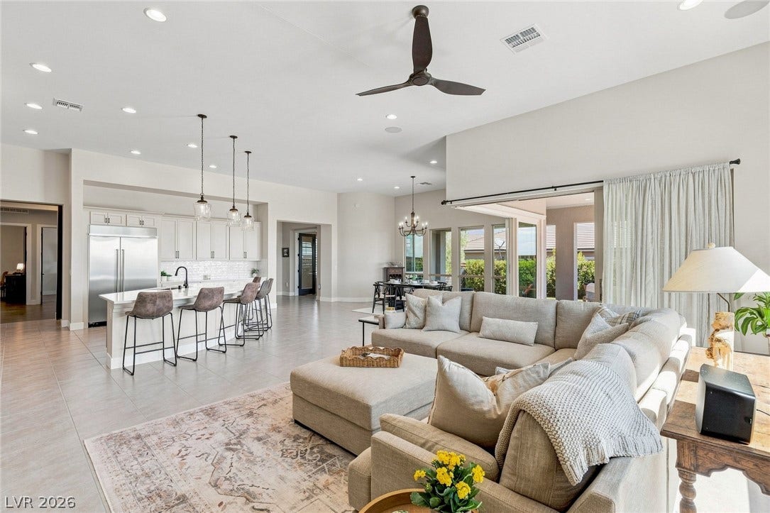 An open floorplan seamlessly connects the kitchen and dining areas.  Perfect for entertaining or everyday living.
