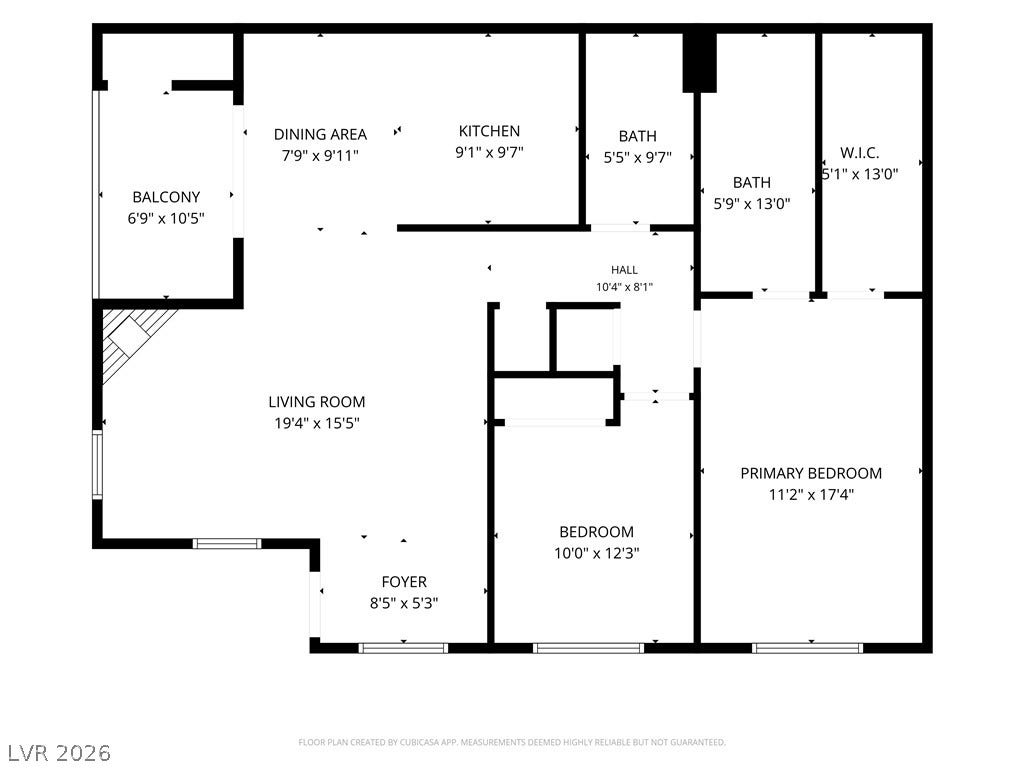 700 Carnegie Street, #2924, Henderson, NV 89052 An organized two-bedroom layout with a private balcony and dedicated dining area.