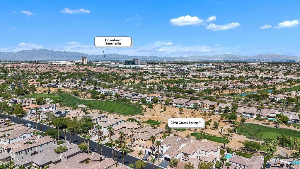2690 Grassy Spring Place, Las Vegas, NV 89135 Vast desert mountain vistas frame this premier residential golf course community neighborhood.