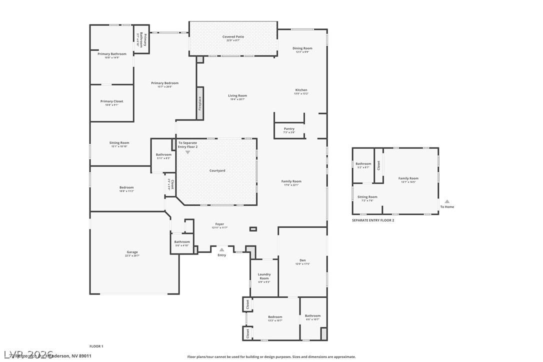 72 Rezzonico Drive, Henderson, NV 89011 An intuitive layout highlights separate living zones and a central open-air courtyard.
