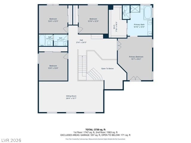 1424 Clipperton Avenue, Henderson, NV 89074 A detailed layout illustrates the generous proportions and architectural design of the upper level.