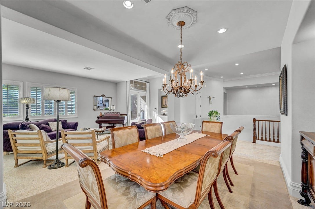 1116 Golden Age Court, Las Vegas, NV 89144 An elegant dining space flows seamlessly into a comfortable living room.