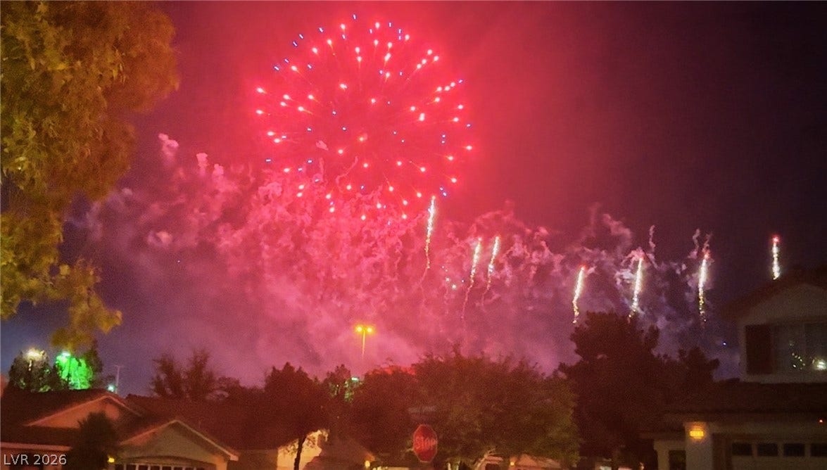 2408 Pebble Springs Court, Henderson, NV 89074 Green Valley Ranch Hotel & Casino 4th of July Fireworks from front of house