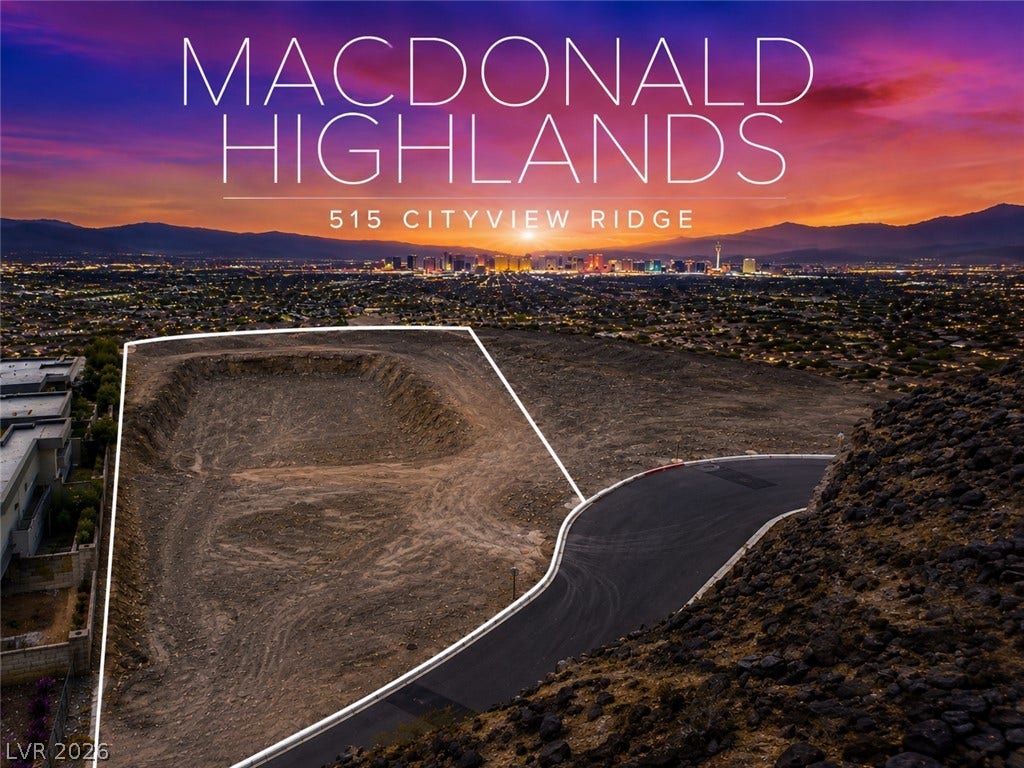 515 Cityview Ridge Dr, Henderson, NV 89012 Dramatic views from this incredibly rare 1.82 acre custom homesite in MacDonald Highlands