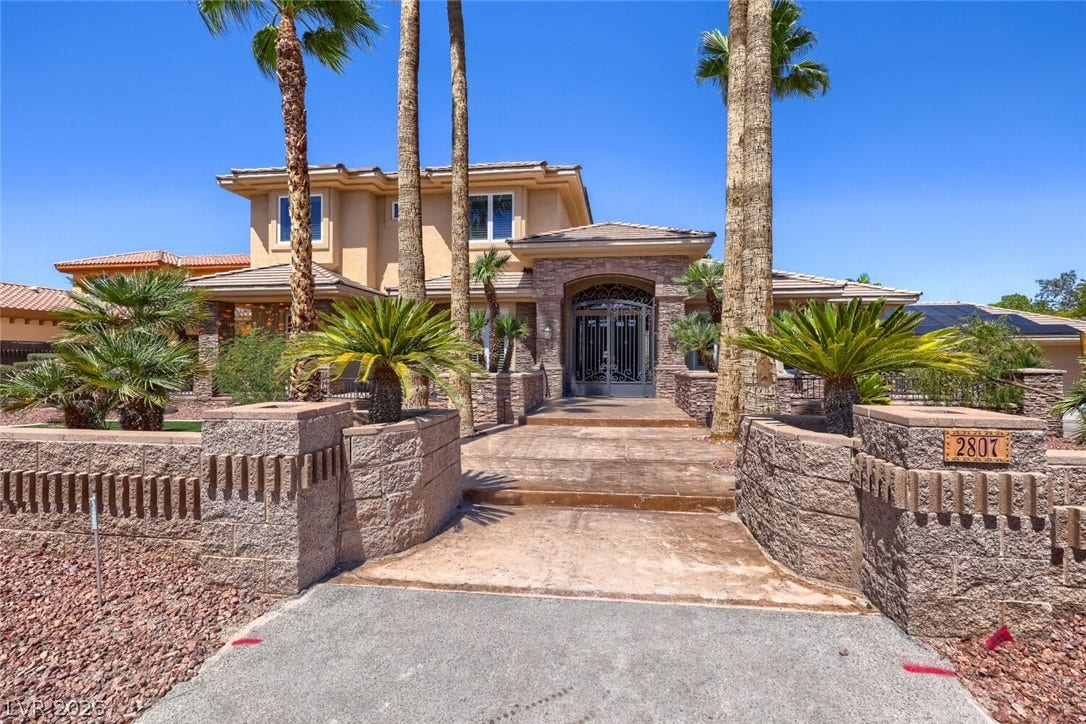 2807 Richmar Avenue, Henderson, NV 89074 Stately exterior arches and robust stone details welcome you to this desert oasis.