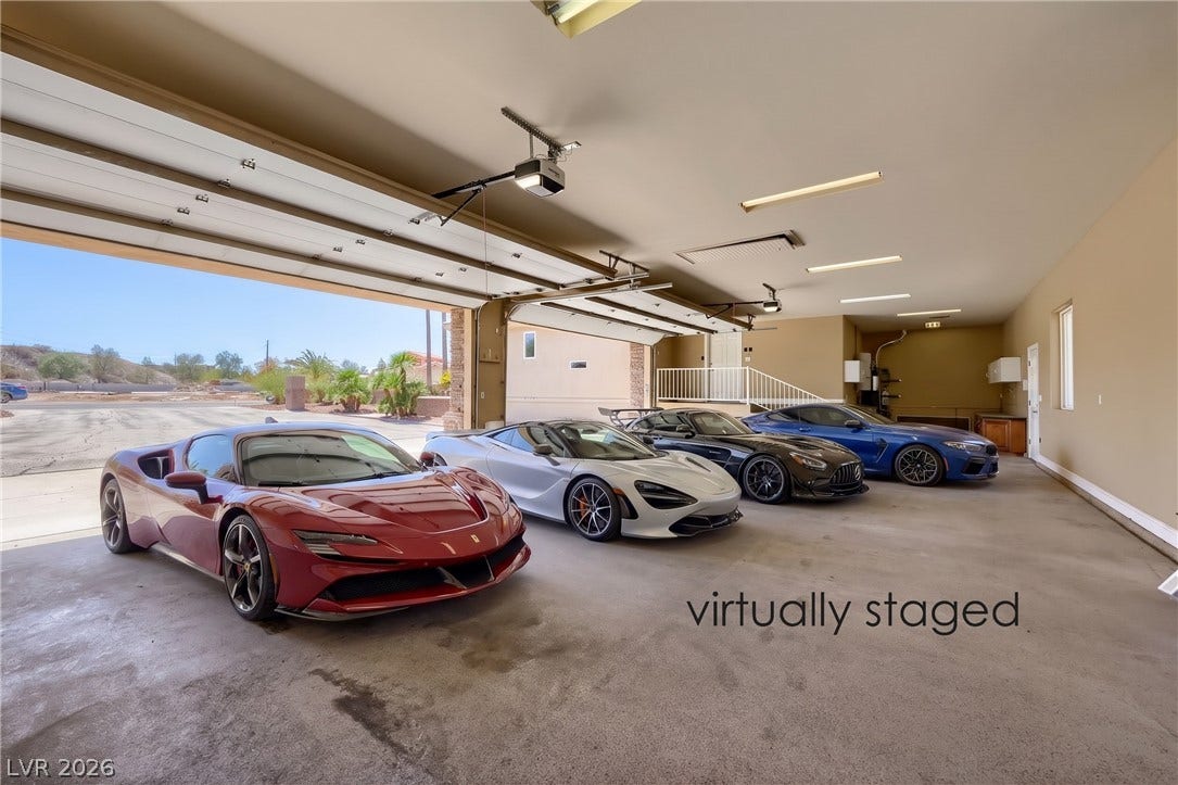 2807 Richmar Avenue, Henderson, NV 89074 Multi-car garage provides extensive concrete flooring and high ceilings.