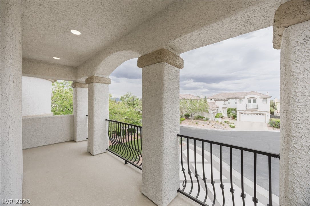 Balcony featuring a residential view
