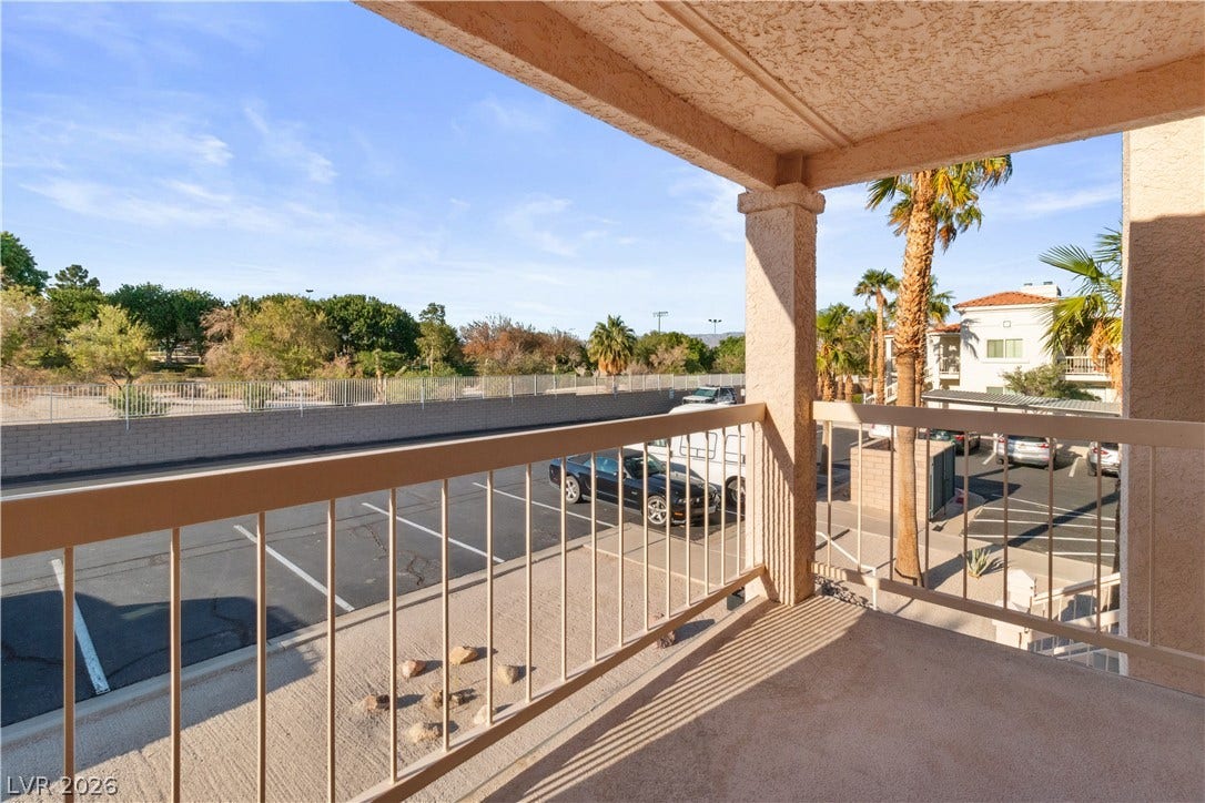 View of covered balcony