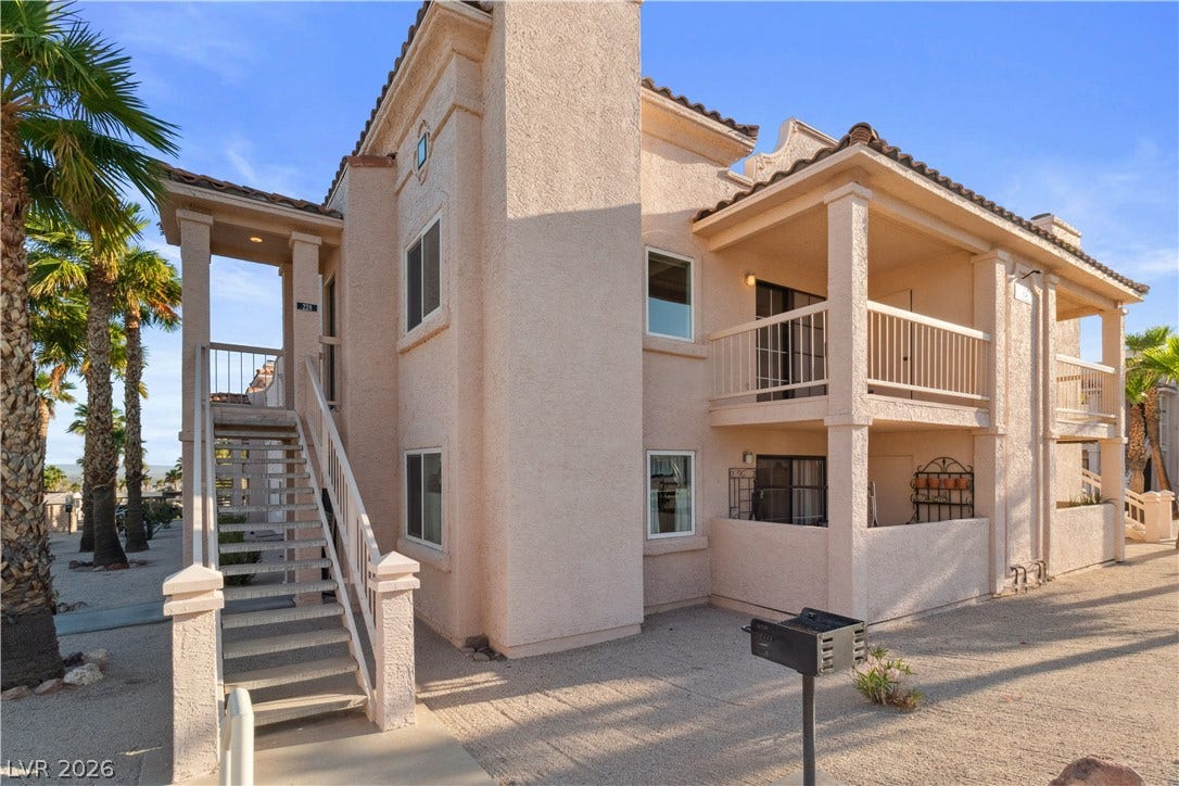 View of building exterior with stairs