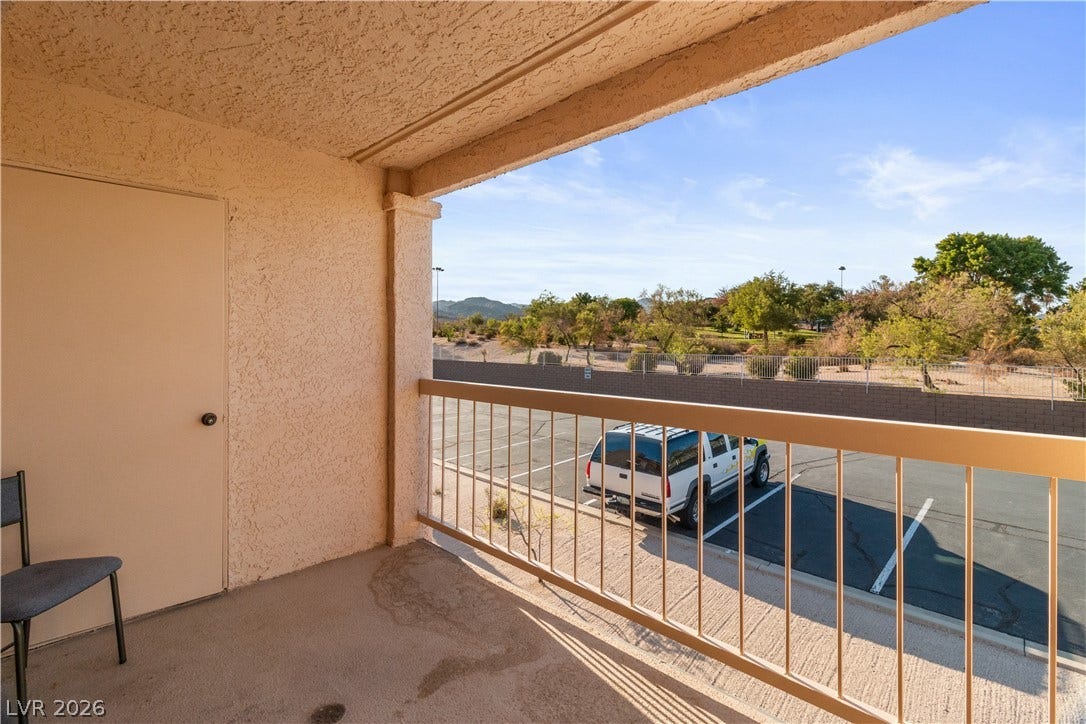 View of covered balcony