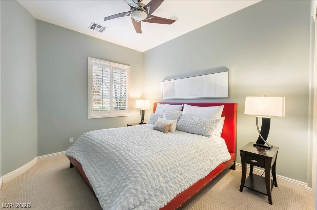 1343 Quiet River Avenue, Henderson, NV 89012 Smooth plaster walls and soft carpeting create a tranquil retreat.