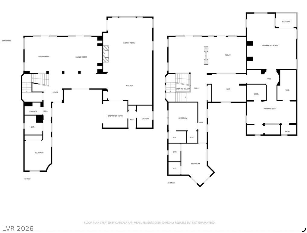 1343 Quiet River Avenue, Henderson, NV 89012 An organized two-story layout details a spacious flow with multiple bedrooms and living spaces.