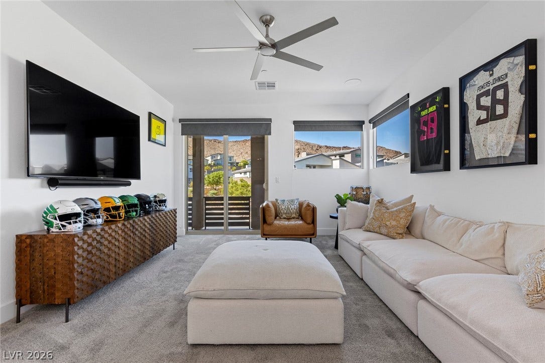 1976 Peaceful Mesa Court, Henderson, NV 89052 An open living space highlights clean lines and views of the surrounding neighborhood landscape.