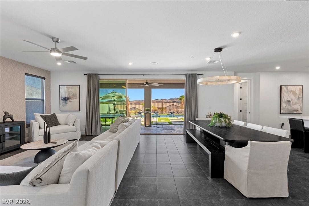 1976 Peaceful Mesa Court, Henderson, NV 89052 Clean lines and large glass doors merge the indoor living areas with the outdoor patio.