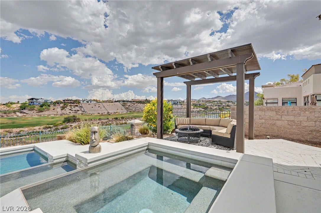 1358 Opal Valley Street, Henderson, NV 89052 Pool side pergola overlooks the Spa Area.