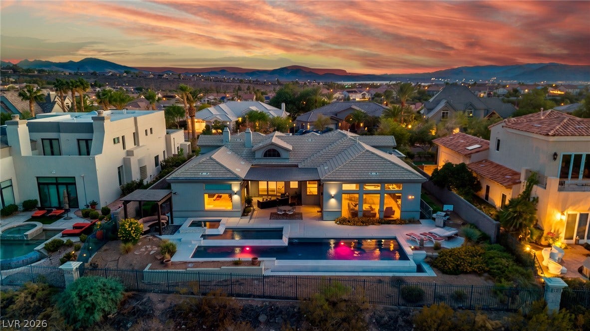 1358 Opal Valley Street, Henderson, NV 89052 Spectacular Dusk Aerial View