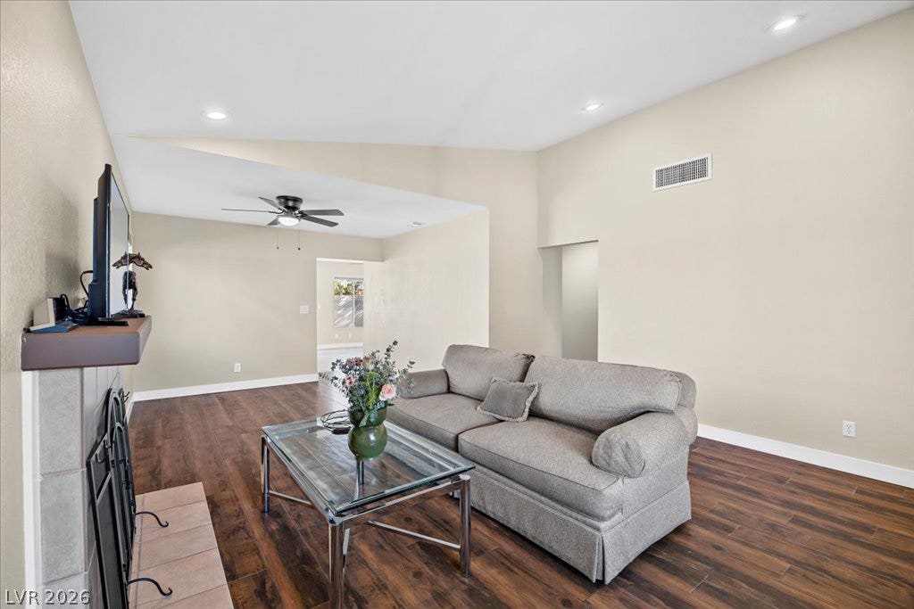 2432 Millcroft Drive, Henderson, NV 89074 Living room with tile floors.