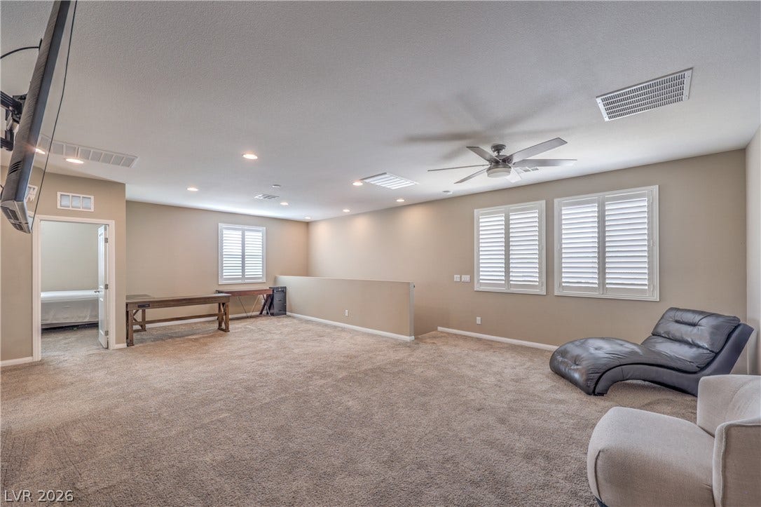 4658 Chestnut Tiger Street, North Las Vegas, NV 89031 An airy upstairs loft features plush wall-to-wall carpeting and crisp plantation shutters.
