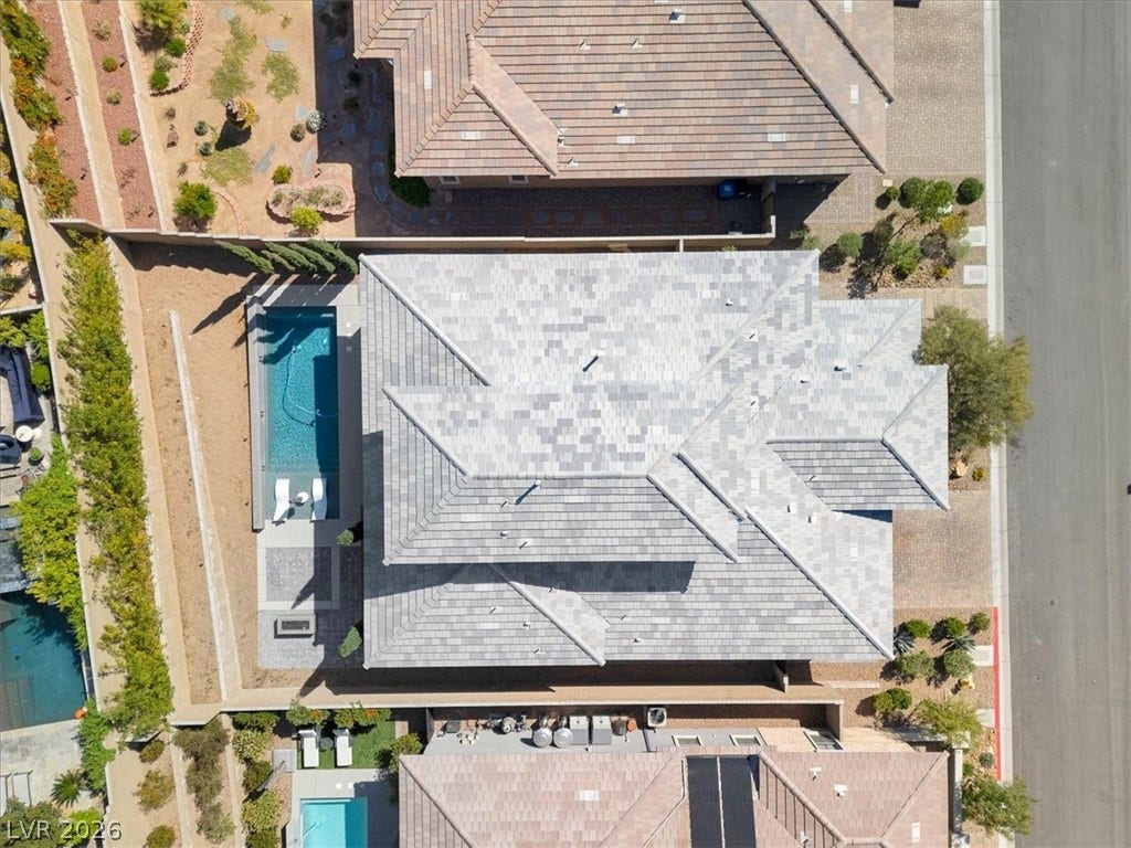 Aerial view of a pool area