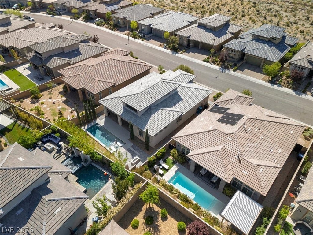 Aerial view of residential area
