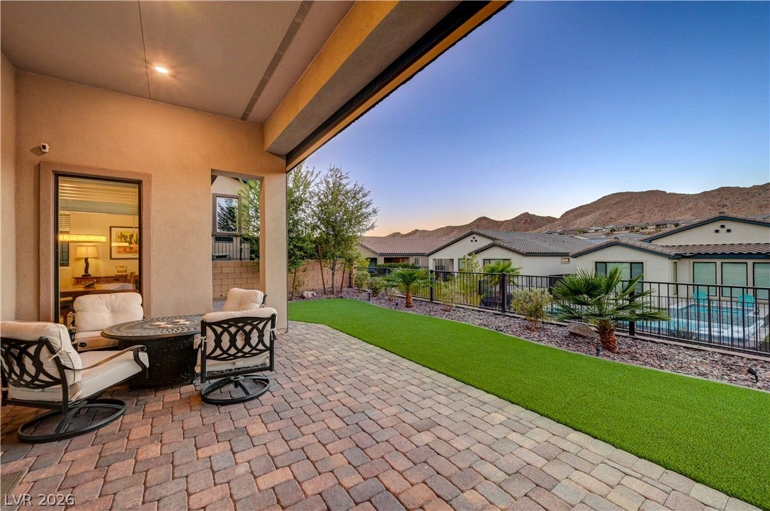 51 Thorn Creek Street, Henderson, NV 89011 Fenced backyard featuring a patio area