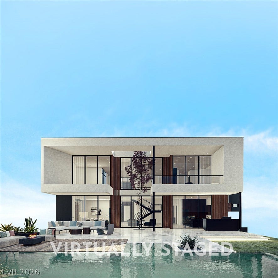 410 Net Zero Drive, Henderson, NV 89012 Sleek architectural lines define this modern estate featuring wall-to-wall glass and a luxury pool.