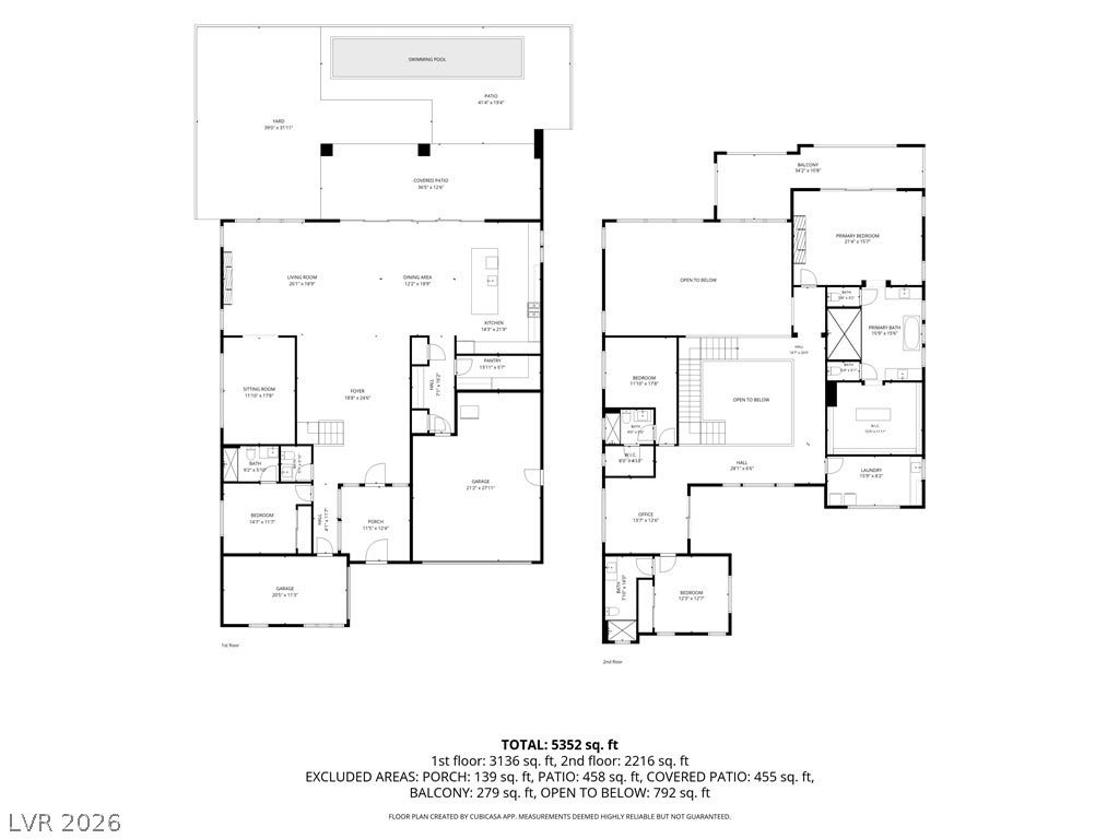5216 Fading Sunset Drive, Las Vegas, NV 89135 Visualize the thoughtful layout of this residence, featuring distinct living areas across two levels and an inviting outdoor oasis with a swimming pool.