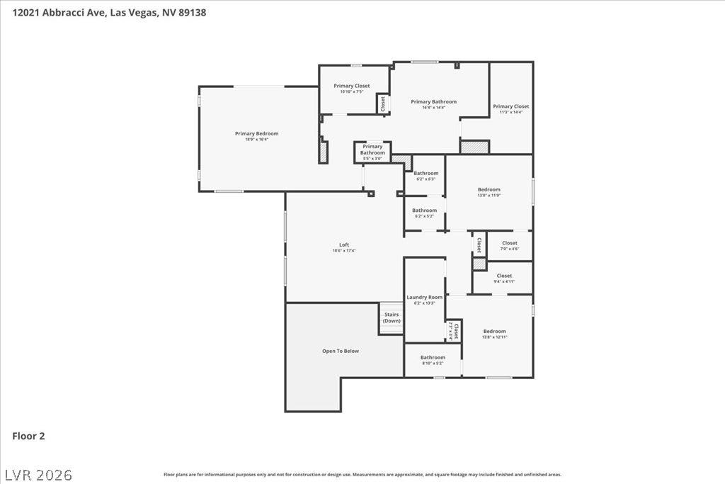 12021 Abbracci Avenue, Las Vegas, NV 89138 Navigate through the thoughtfully laid-out second floor, showcasing bedrooms, baths, and a spacious laundry area.