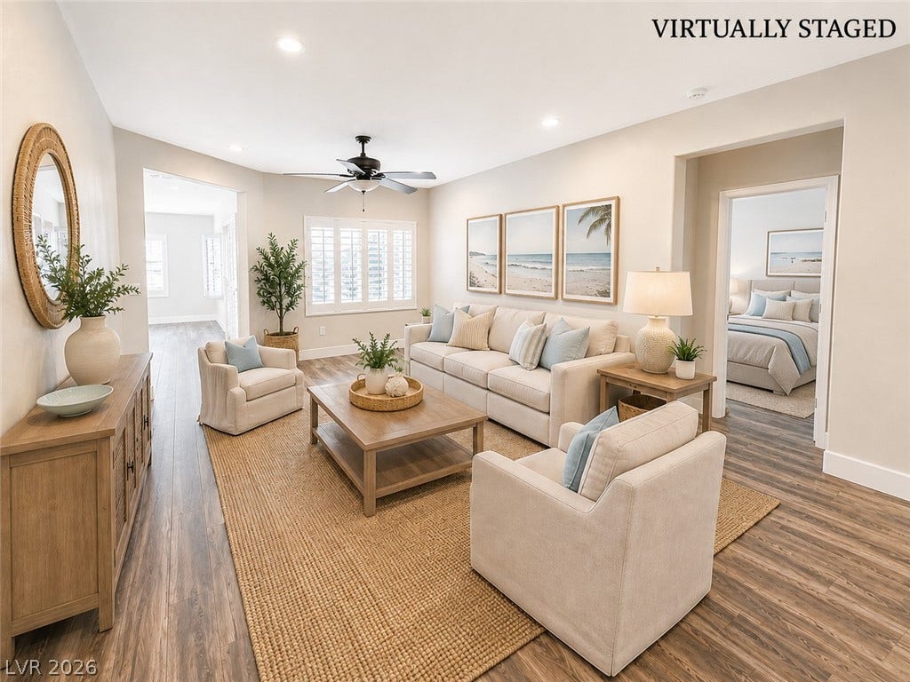 2237 Merrimack Valley Avenue, Henderson, NV 89044 Gleaming tile floors and recessed lighting enhance this airy open living area.