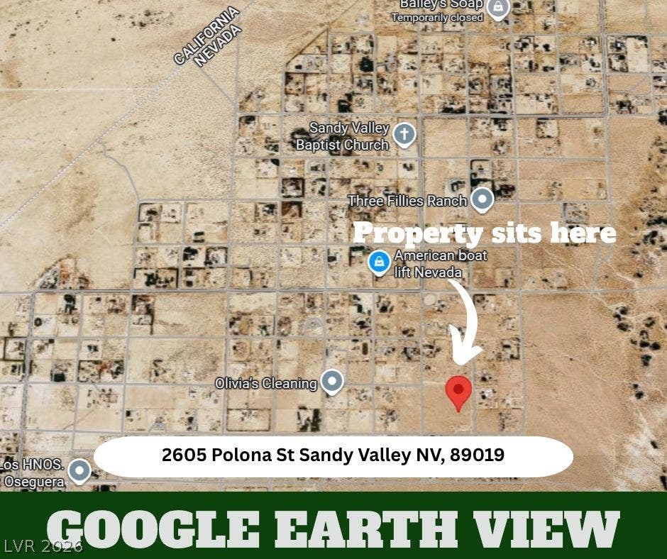 An aerial map highlights the surrounding desert landscape and neighborhood layout.