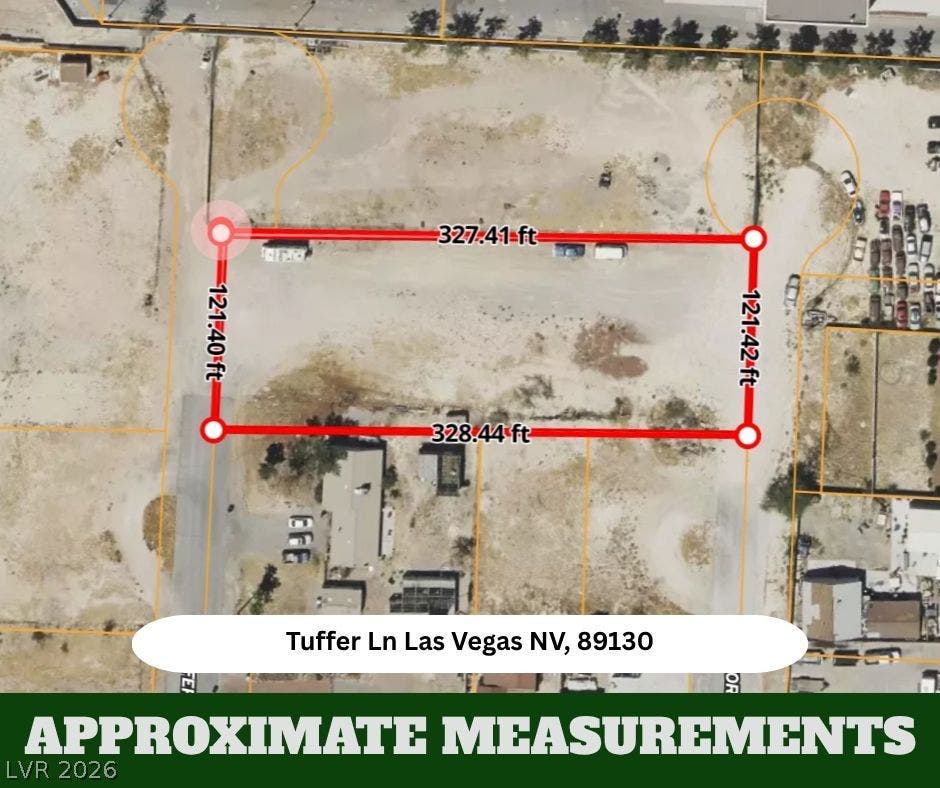 Approximate boundary lines indicate the layout and dimensions of this spacious desert lot.
