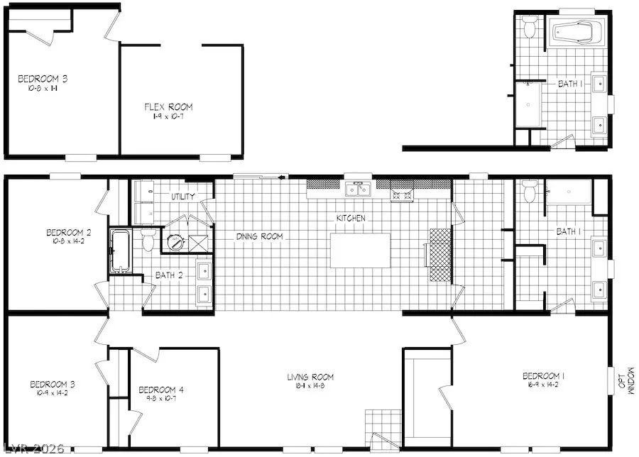 466 Box Canyon Road, Alamo, NV 89001 A detailed layout illustrates a modern home floor plan with multiple bedrooms and bathrooms.