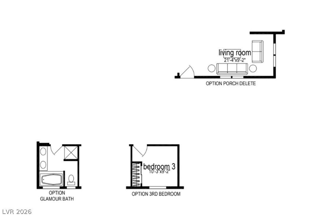 472 Box Canyon Road, Alamo, NV 89001 An architectural layout detailing optional structural configurations for the home.