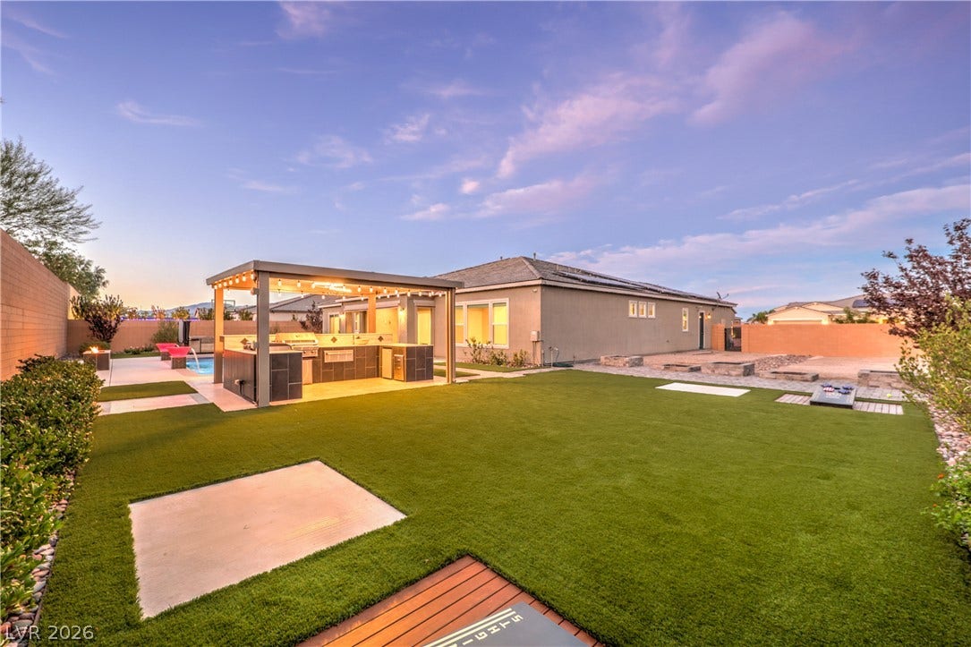 5455 Grambley Street, Las Vegas, NV 89149 Large side yard with room for large RV parking, pickleball, sports court, etc... It's ready to customize the buyer's needs