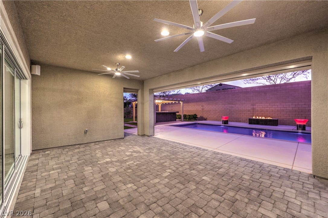 5455 Grambley Street, Las Vegas, NV 89149 Create your own patio oasis in the large patio area with remote patio screens & fans