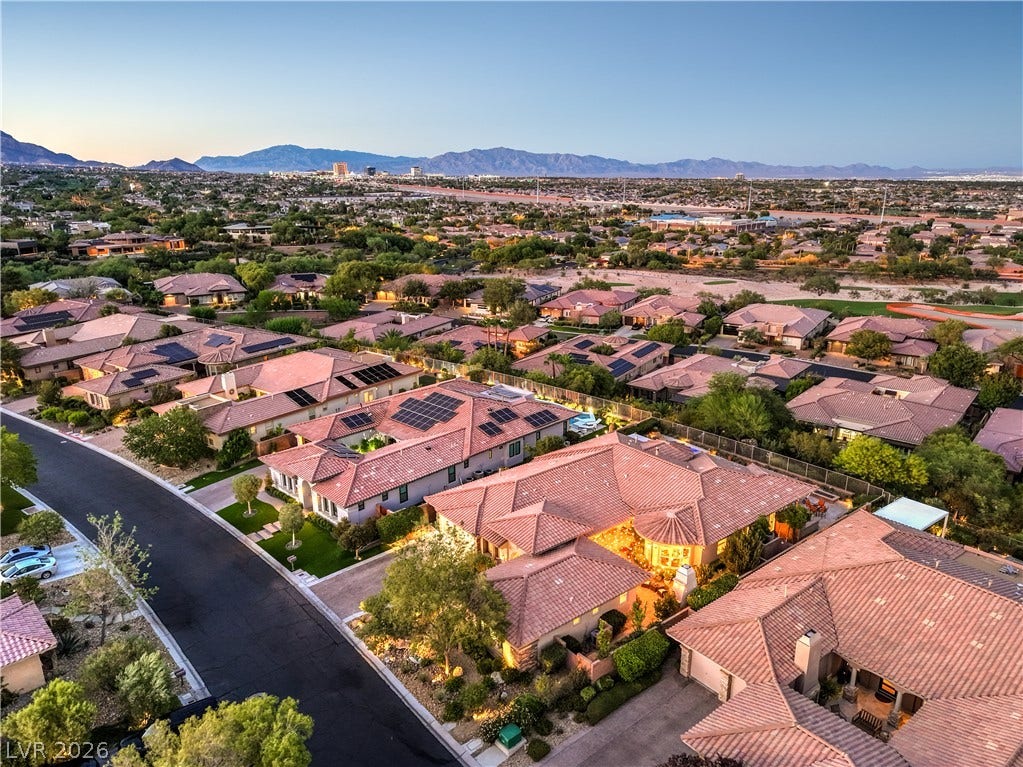 24 CROSS RIDGE Street, Las Vegas, NV 89135 Distant mountain ranges create a dramatic backdrop for this peaceful suburban community.