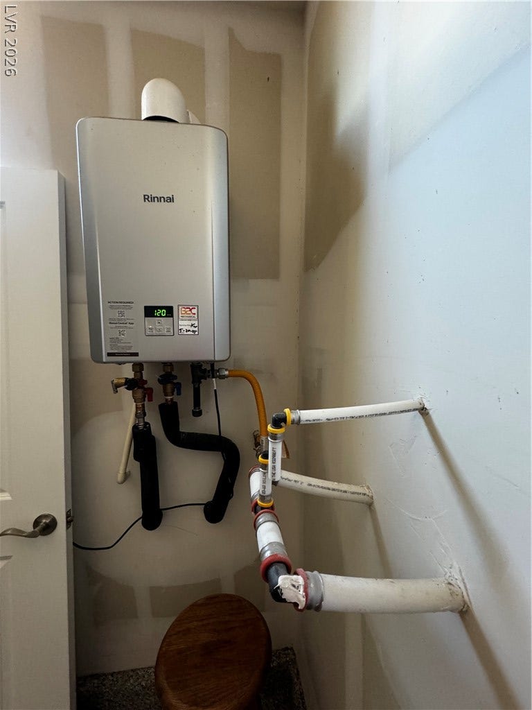 162 Palm Fox Court, Henderson, NV 89011 A modern tankless water heater offers reliable energy efficiency.