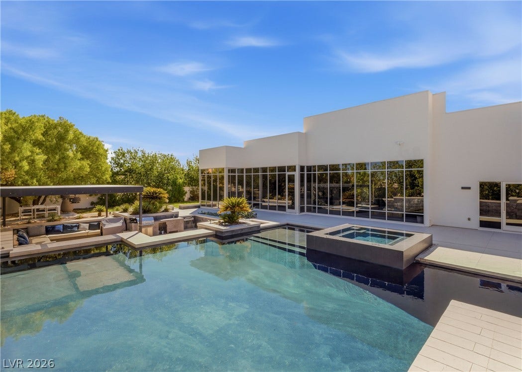 3716 Caesars Circle, Las Vegas, NV 89120 Sleek architectural lines frame an incredible pool oasis complete with an integrated spa.