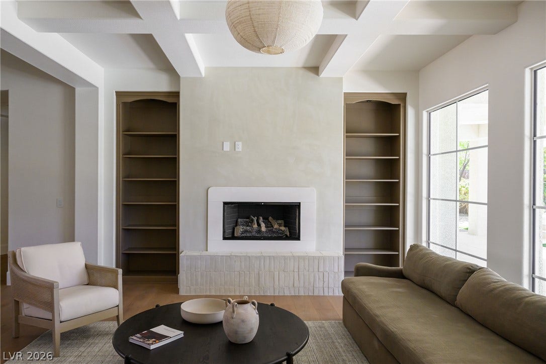12007 Oakland Hills Drive, Las Vegas, NV 89141 Roman Clay Gas Fireplace.
