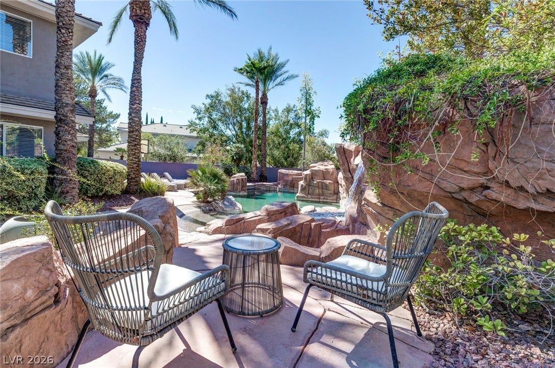9916 Aspen Knoll Court, Las Vegas, NV 89117 Upper deck patio area near spa & firepit.