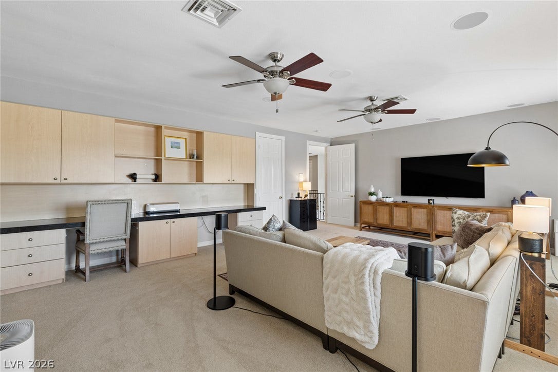 9916 Aspen Knoll Court, Las Vegas, NV 89117 Second level loft could convert to a very large bedroom. has built ins and walk in closet also 1/2 bath.