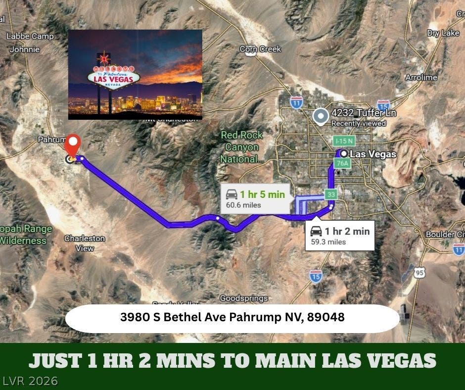A convenient regional map highlights the straightforward drive from this property directly into Las Vegas.