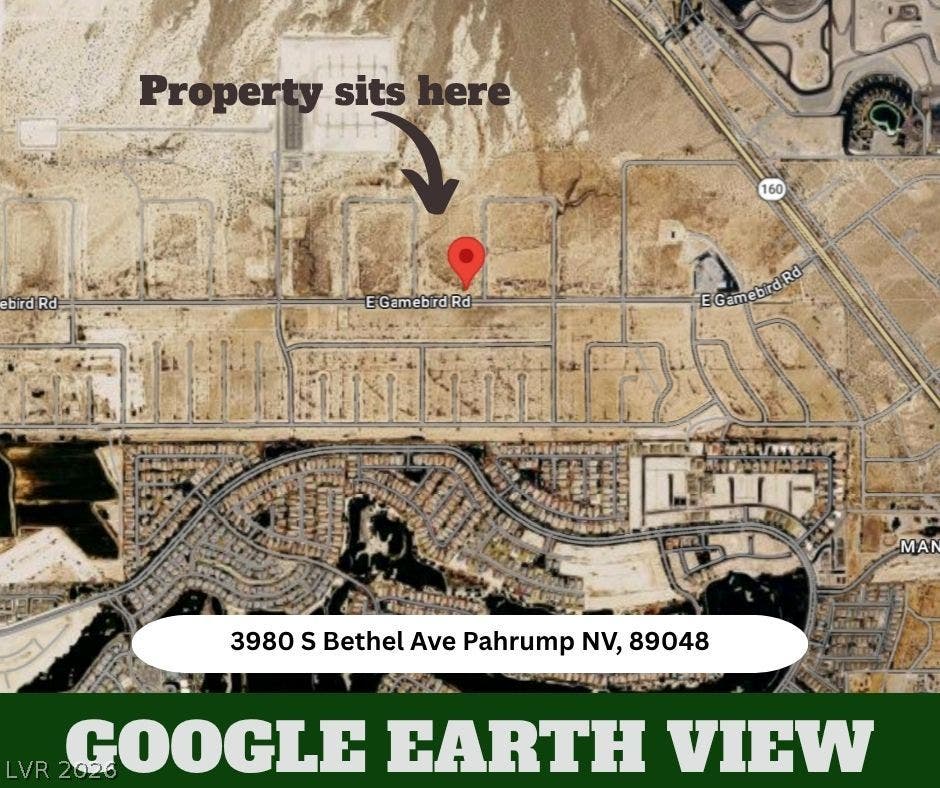 An aerial map highlights the surrounding desert landscape and nearby roadways.
