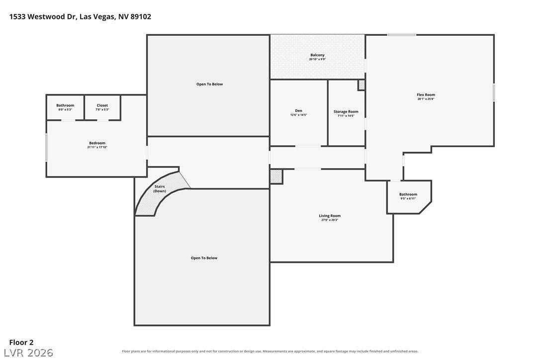 A detailed layout illustrates the spacious flow of the second-floor living spaces.