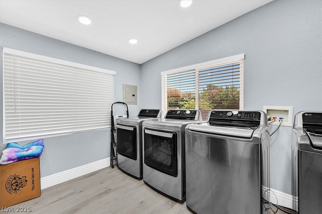 Functional laundry room equipped with modern appliances for effortless household tasks.