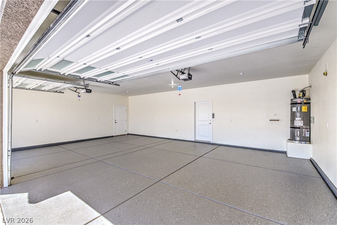 Garage with secured water heater