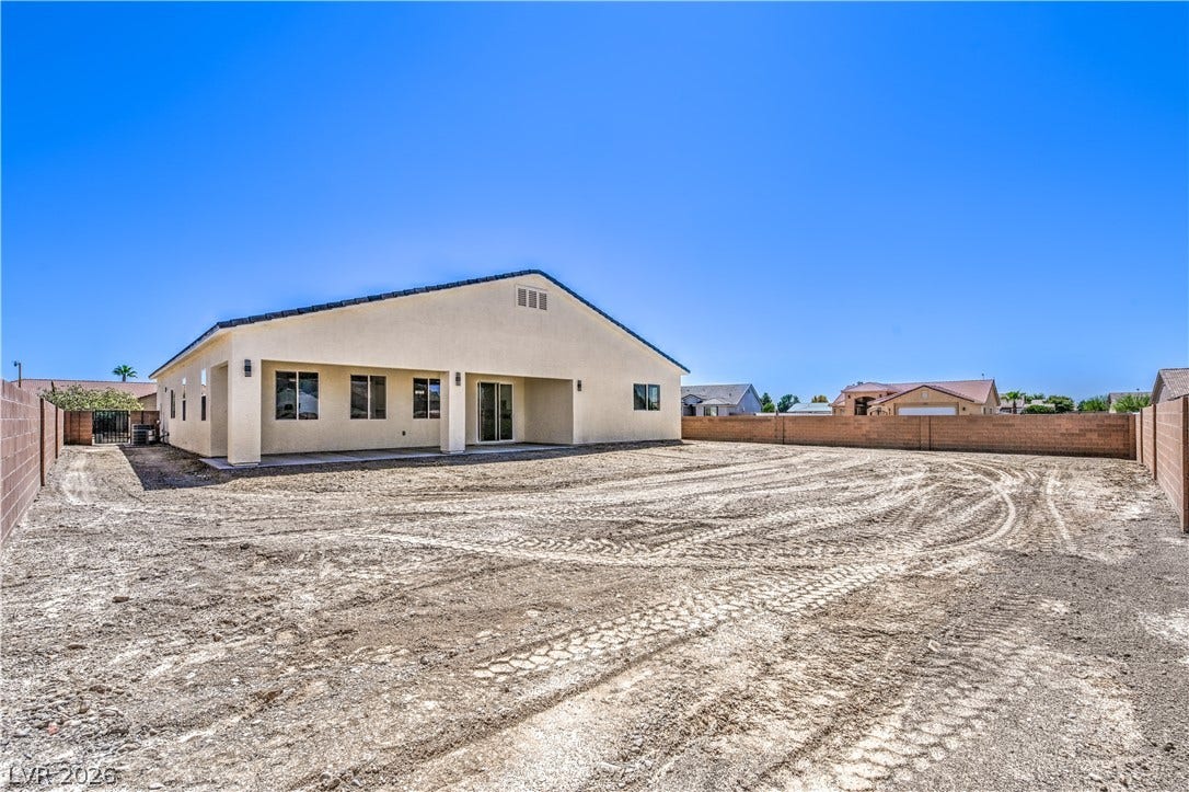 Back of property featuring a fenced backyard, a patio, and stucco siding