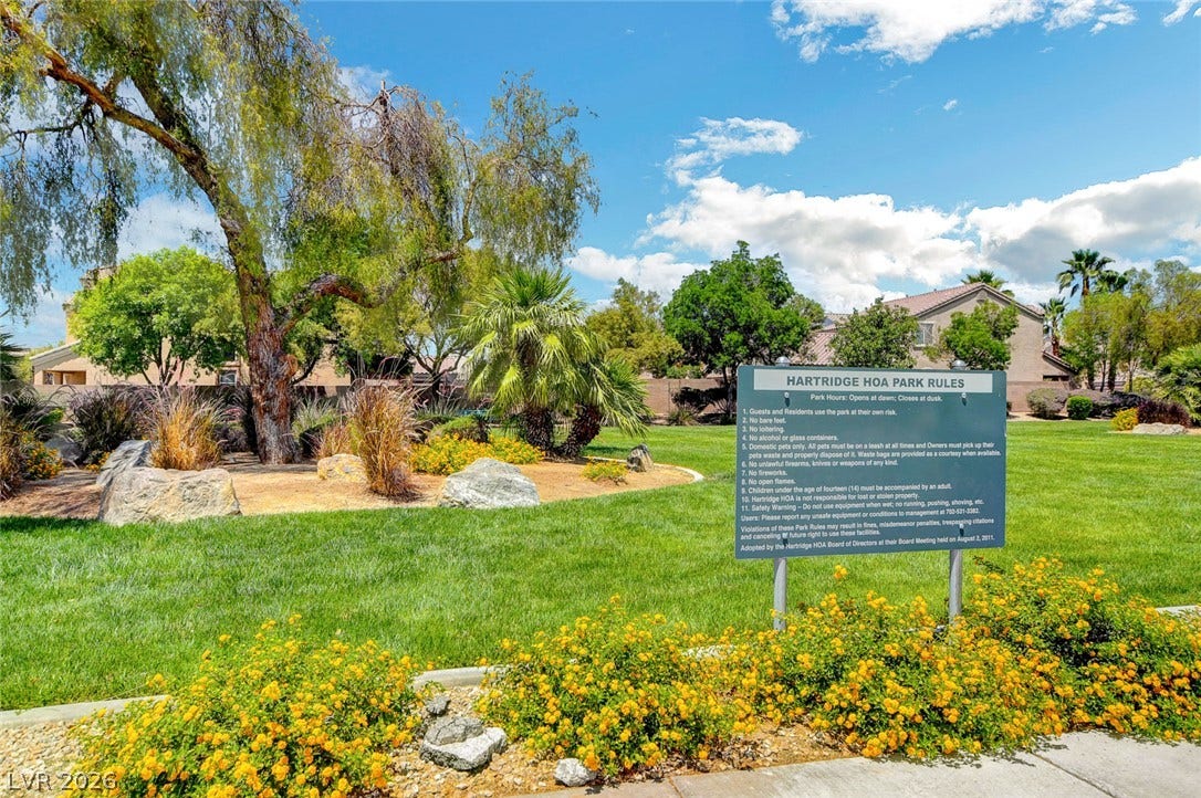 5508 Meridian Rain Street, North Las Vegas, NV 89031 Lush grassy areas and mature landscaping define this neighborhood community park.
